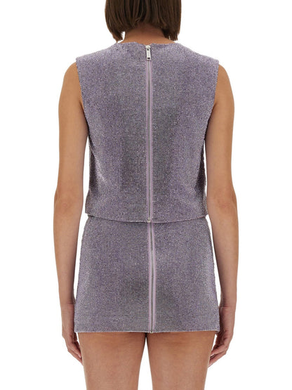 Self-Portrait Women Metal Mesh Top