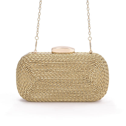PU women's bag single shoulder woven evening bag