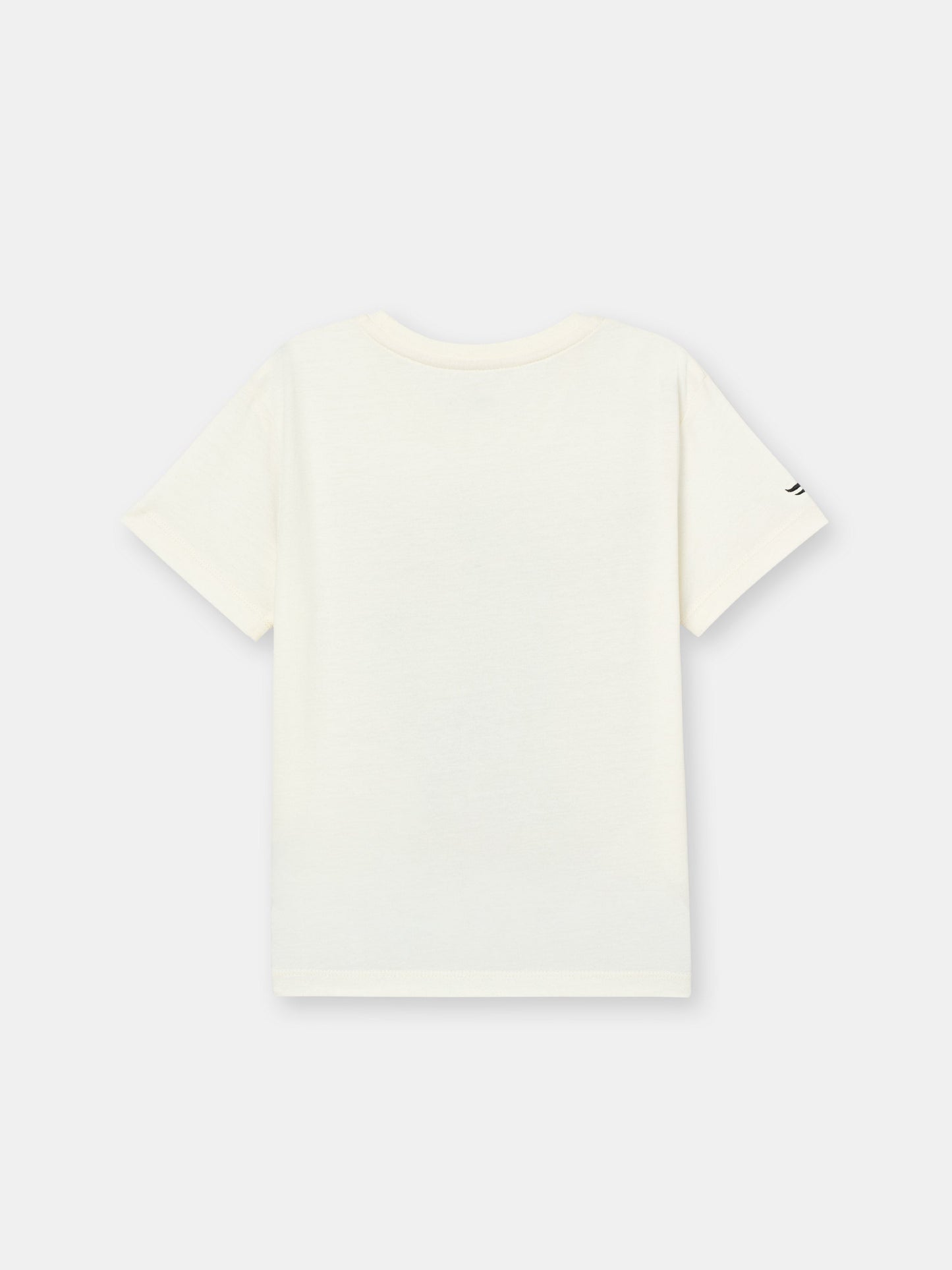 Short Sleeve T-Shirt with (Giraffe Family) Flock Graphic Print - White
