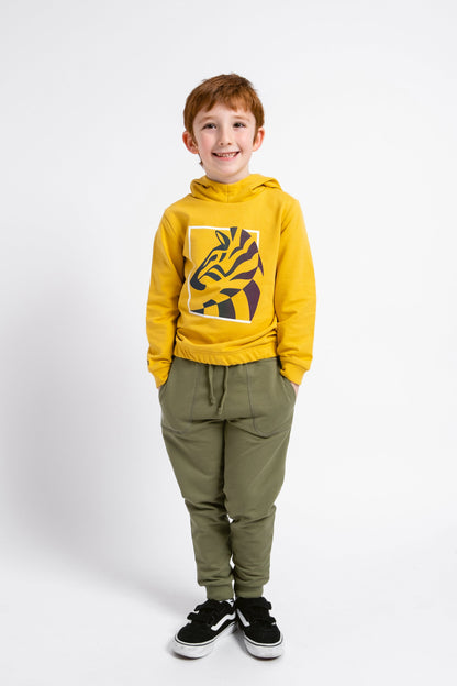 Hoodie Sweatshirt with (Zebra) Reflective Graphic - Yellow
