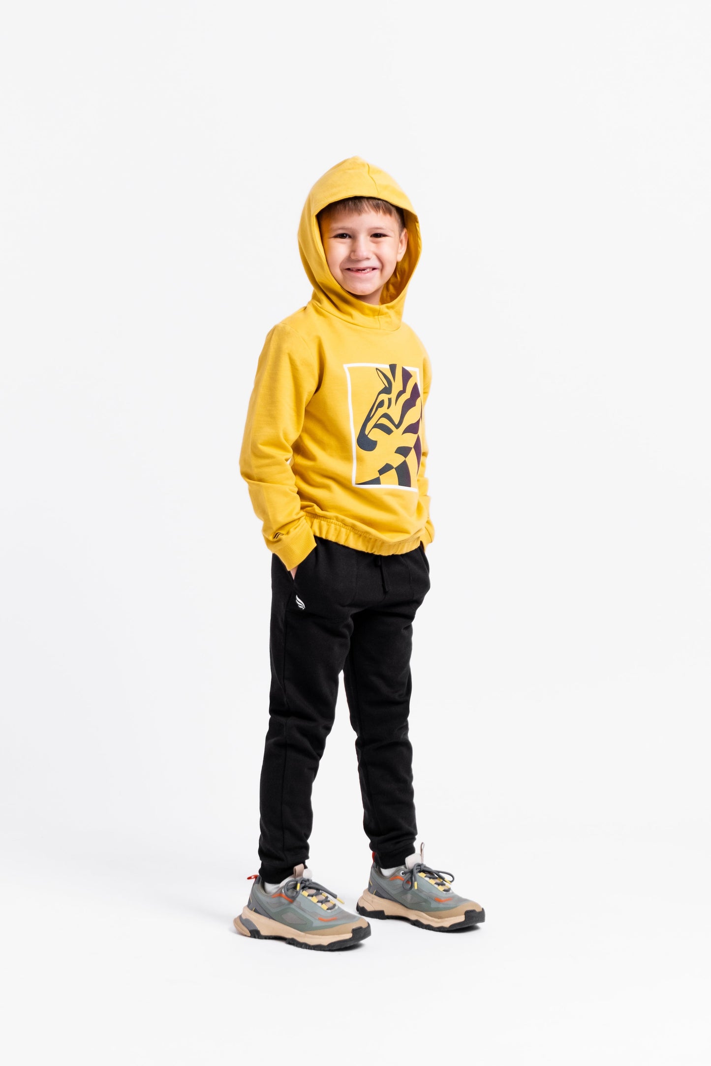 Hoodie Sweatshirt with (Zebra) Reflective Graphic - Yellow