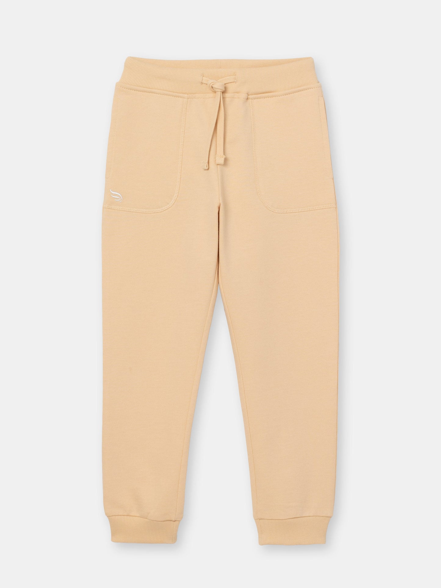 Solid Stitched Pocket Joggers with Drawstring Waistband - Brown
