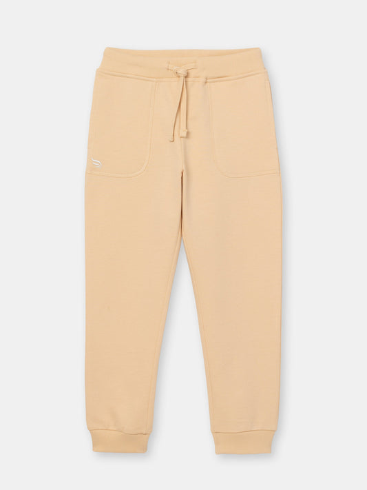 Solid Stitched Pocket Joggers with Drawstring Waistband - Brown