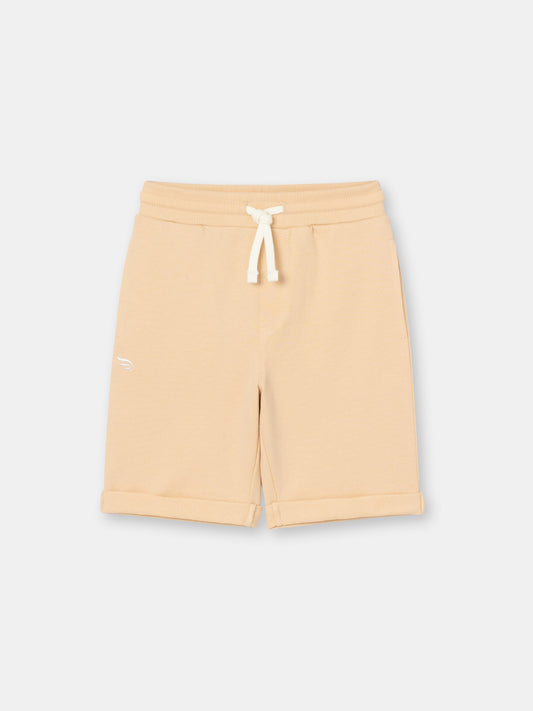 Solid Pocket Shorts with Drawstring Waistband - Brown