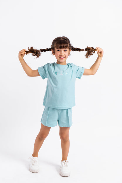 Short Sleeve T-Shirt with Embroidery - Atlantis