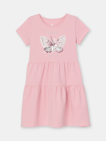Cherubino "Butterfly Dreams" Sequin Pink Dress for Girls