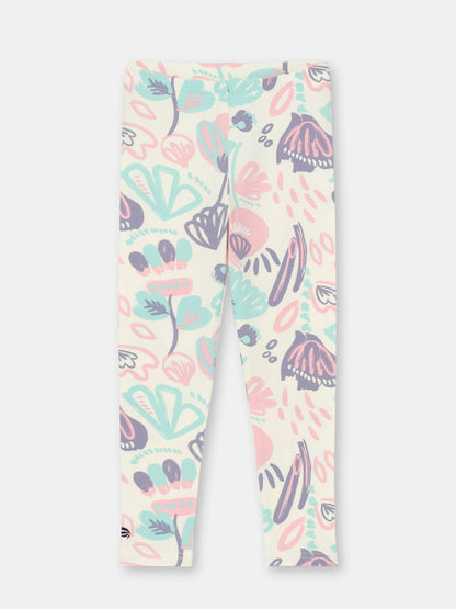 Cherubino "Soft Petals" Cozy Watercolor Floral Leggings for Girls