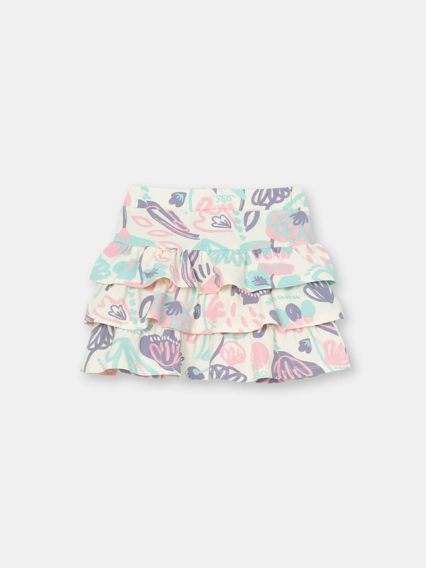 Cherubino Ruffled Floral Fantasy Skirt for Girls