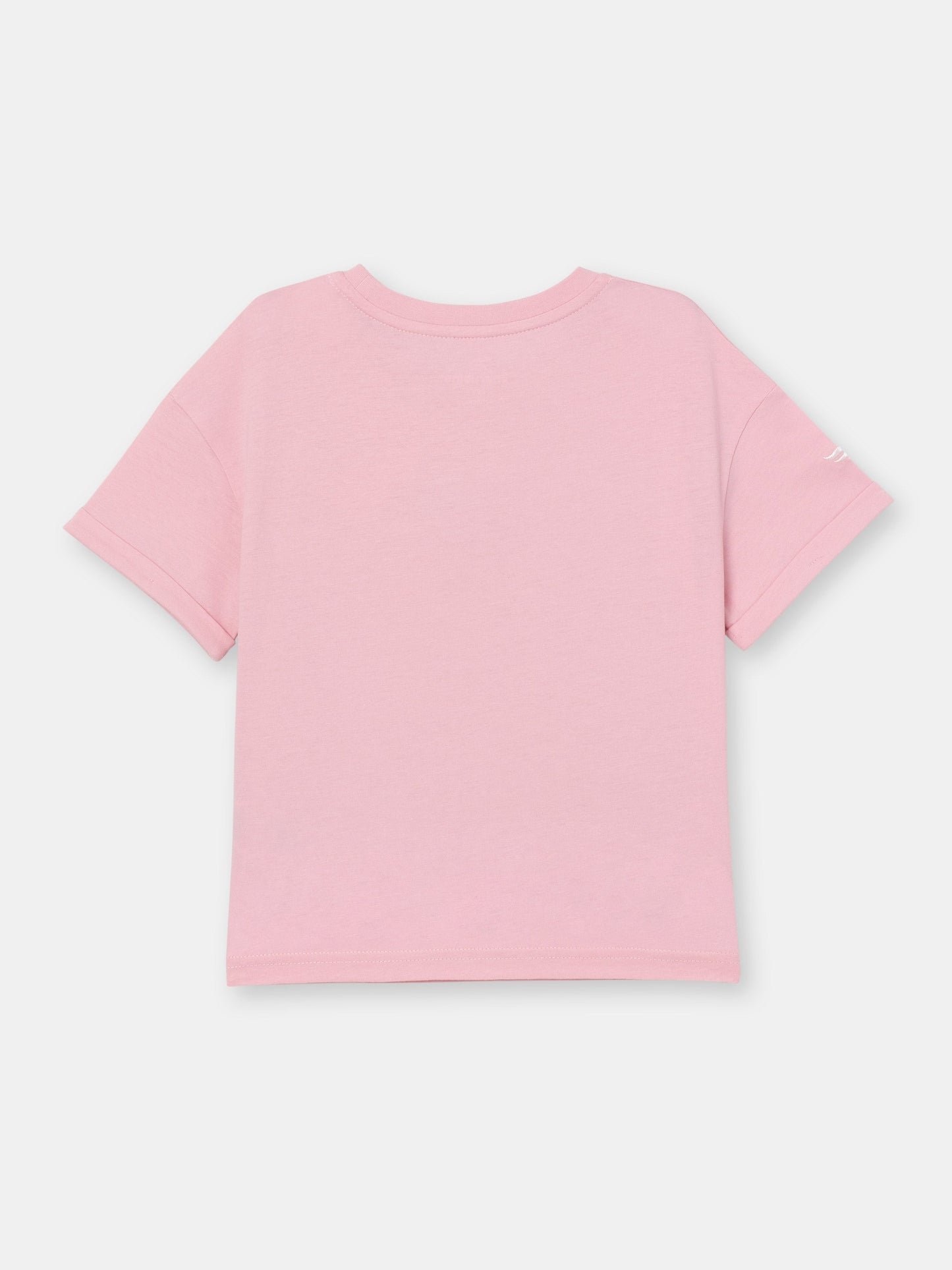 Short Sleeve T-Shirt With (Animal Friends) Embellished & Glitter Graphic - Pink