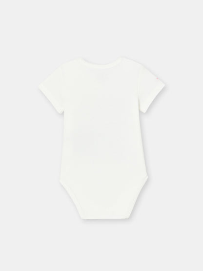 Short Sleeve Wrap Front Bodysuit with (Masterpiece) Phrase Graphic - White