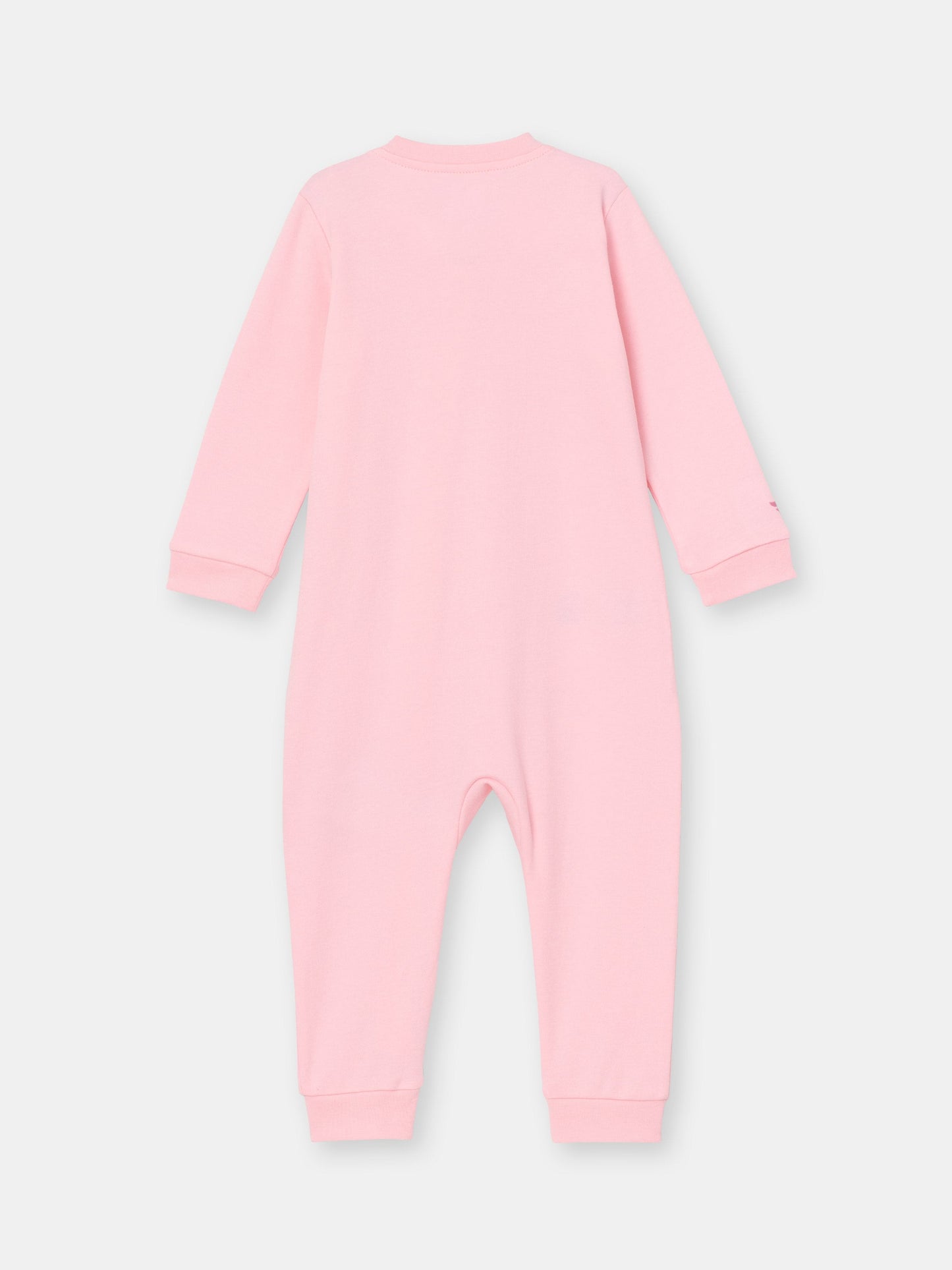 Solid On-the-Go Zipper Jumpsuit with Non-Slip Footies with Embroidered Pocket - Pink