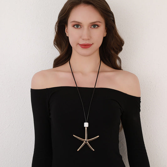 starfish necklace geometric long necklace