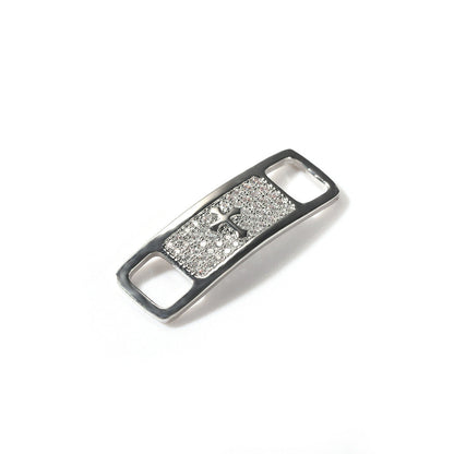 Hip-hop zircon cross smiling face broken heart shoe buckle