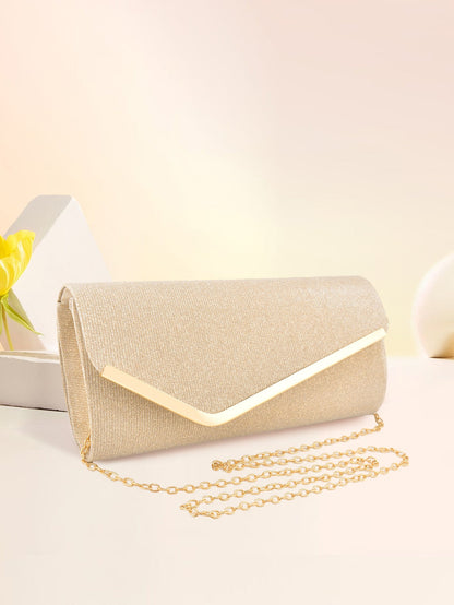Women's three-fold bag with colorful glitter