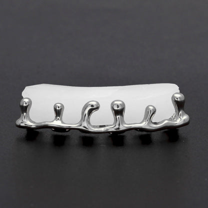 Hip-hop polished braces with gold electroplating