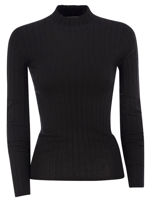 Brunello Cucinelli Women Lightweight Cashmere And Silk Broad Rib Sweater