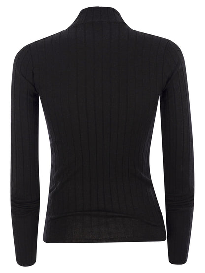 Brunello Cucinelli Women Lightweight Cashmere And Silk Broad Rib Sweater