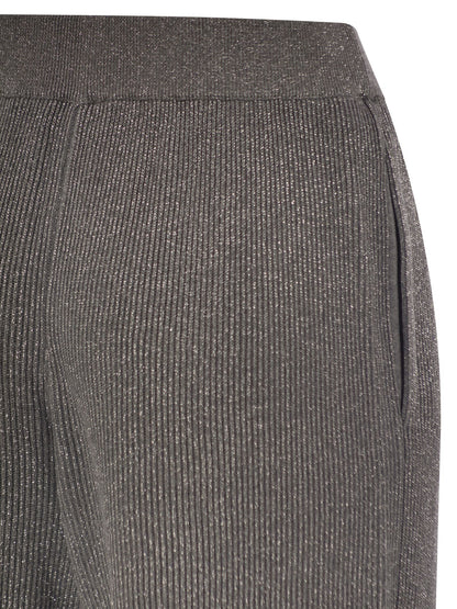 Brunello Cucinelli Women English Rib Cotton And Viscose Pants