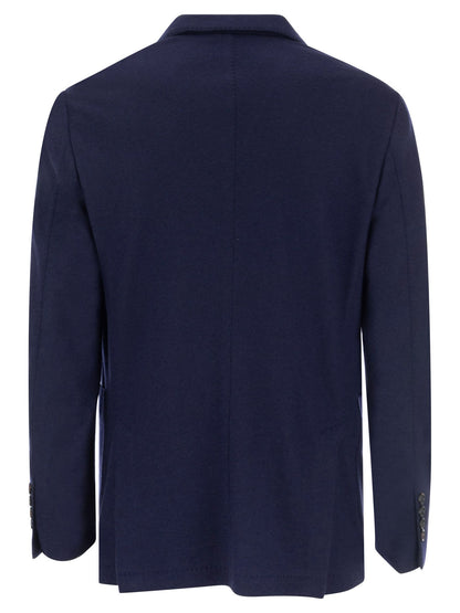 Brunello Cucinelli Men Cashmere Jersey Blazer With Patch Pockets