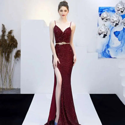 Banquet Elegant Annual Meeting Sequined Mermaid Gown