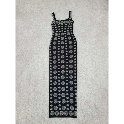 Black Rhinestone Elegant Slim Bandage Evening Dress