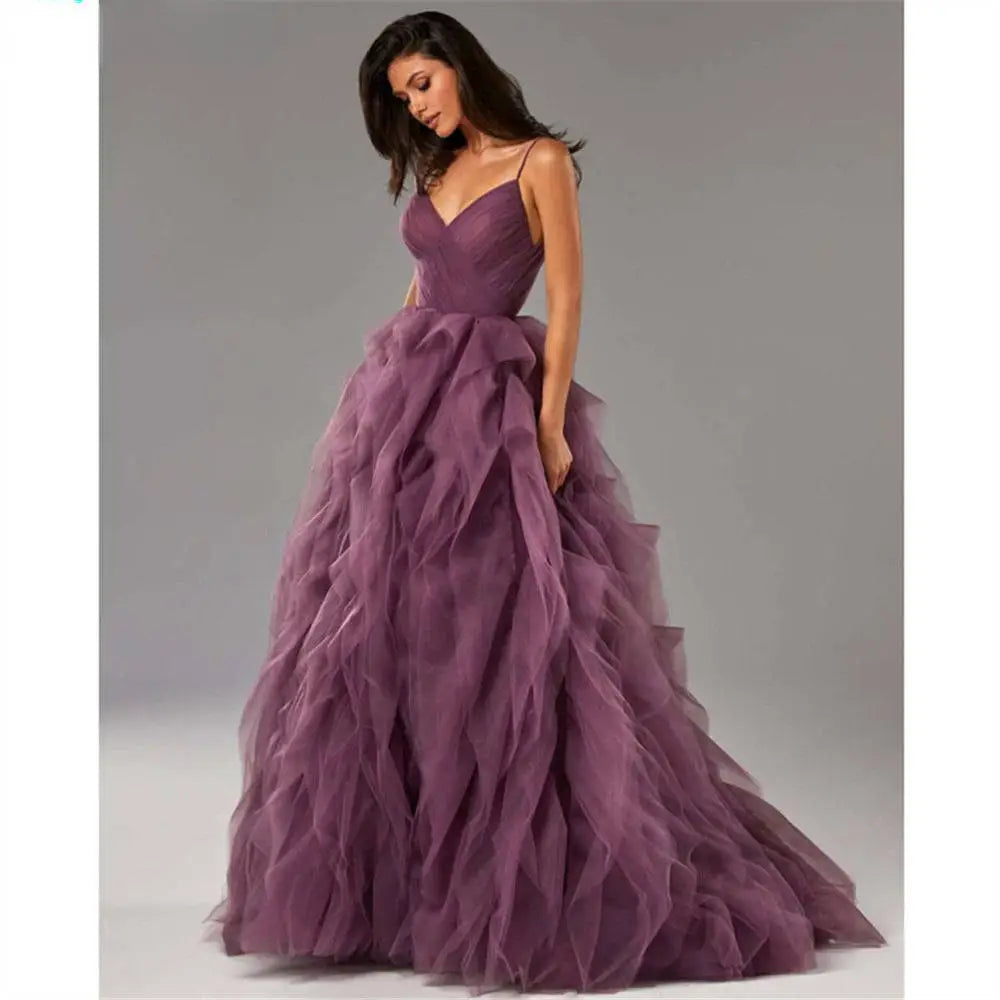 Blush Pink Mesh Long Dress Evening Gown Prom