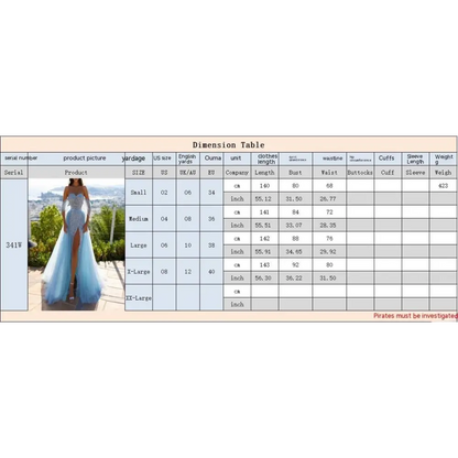 Light Blue Sequined Slim Fit Formal Dress
