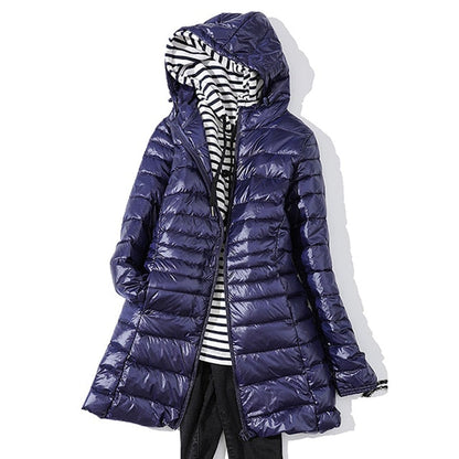 Long Down Jacket 7XL Plus size Women Winter Ultra Light Down Jacket Women With Hooded Down Coat-2